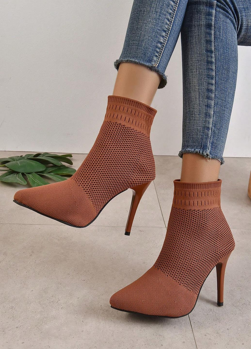 Коричневые демисезонная ботильоны SHEIN