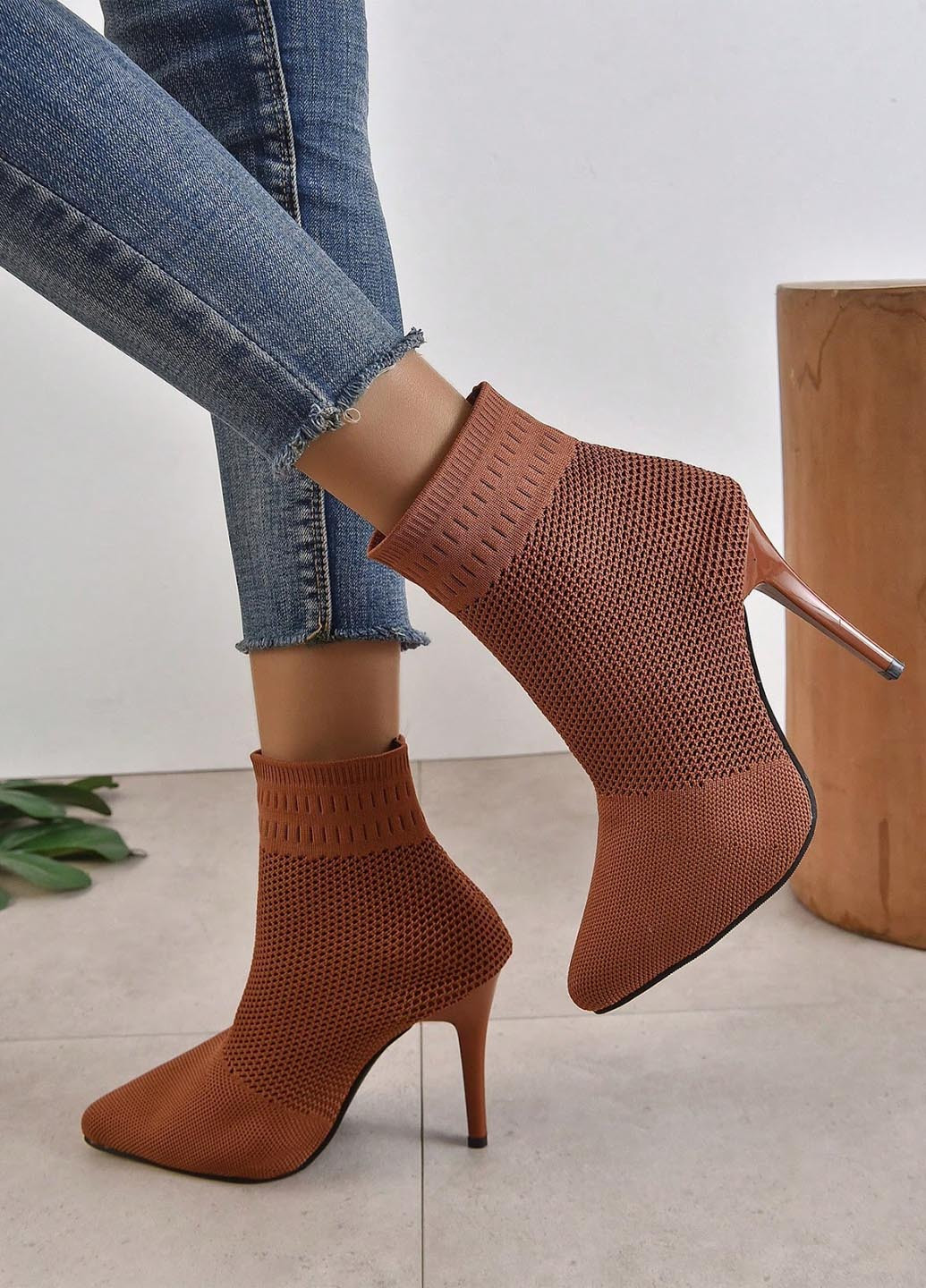 Коричневые демисезонная ботильоны SHEIN