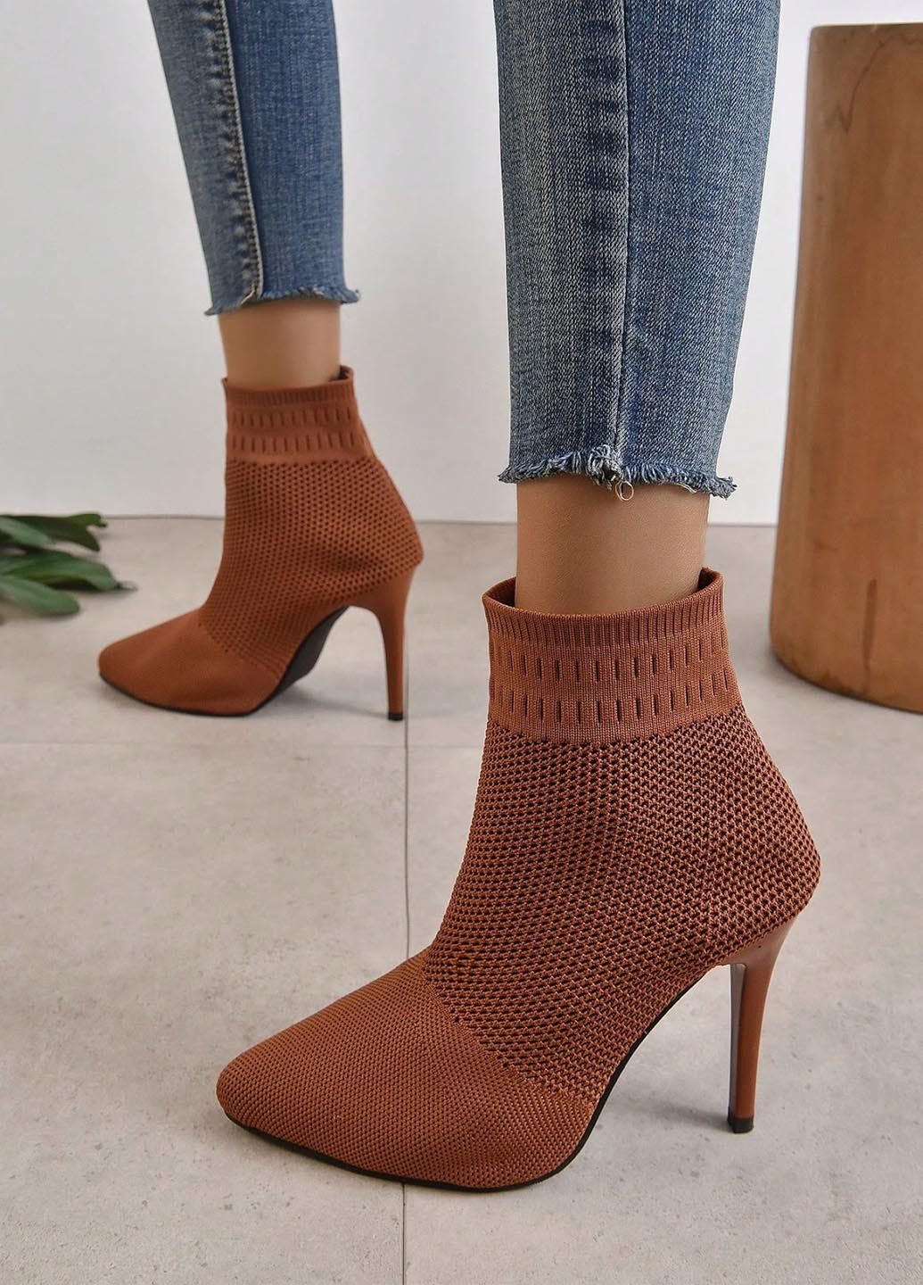 Коричневые демисезонная ботильоны SHEIN