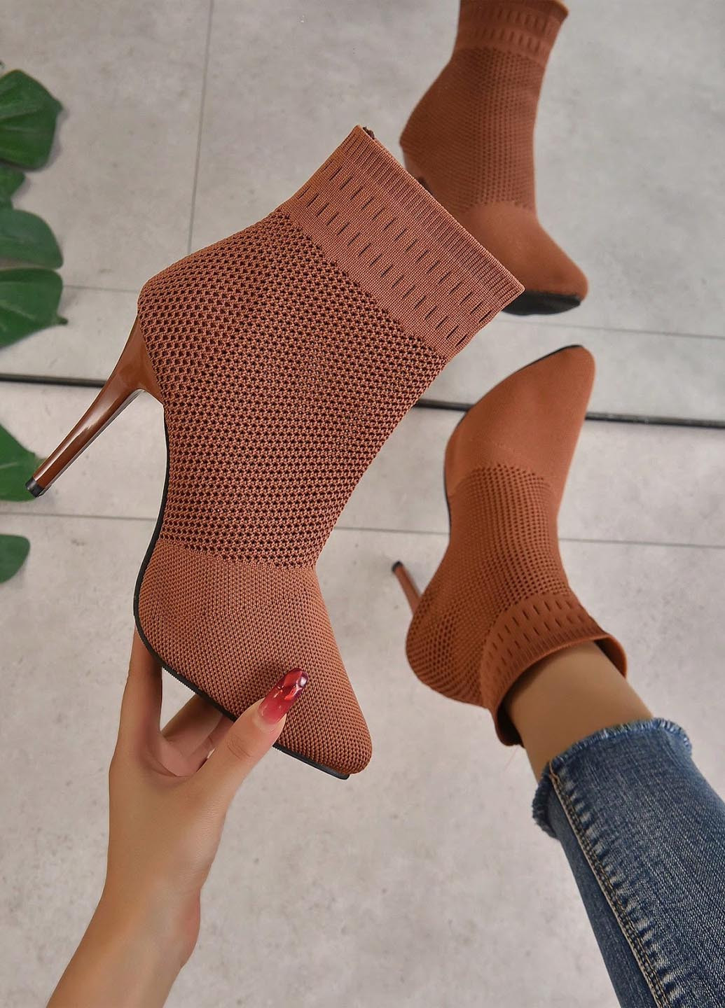 Коричневые демисезонная ботильоны SHEIN