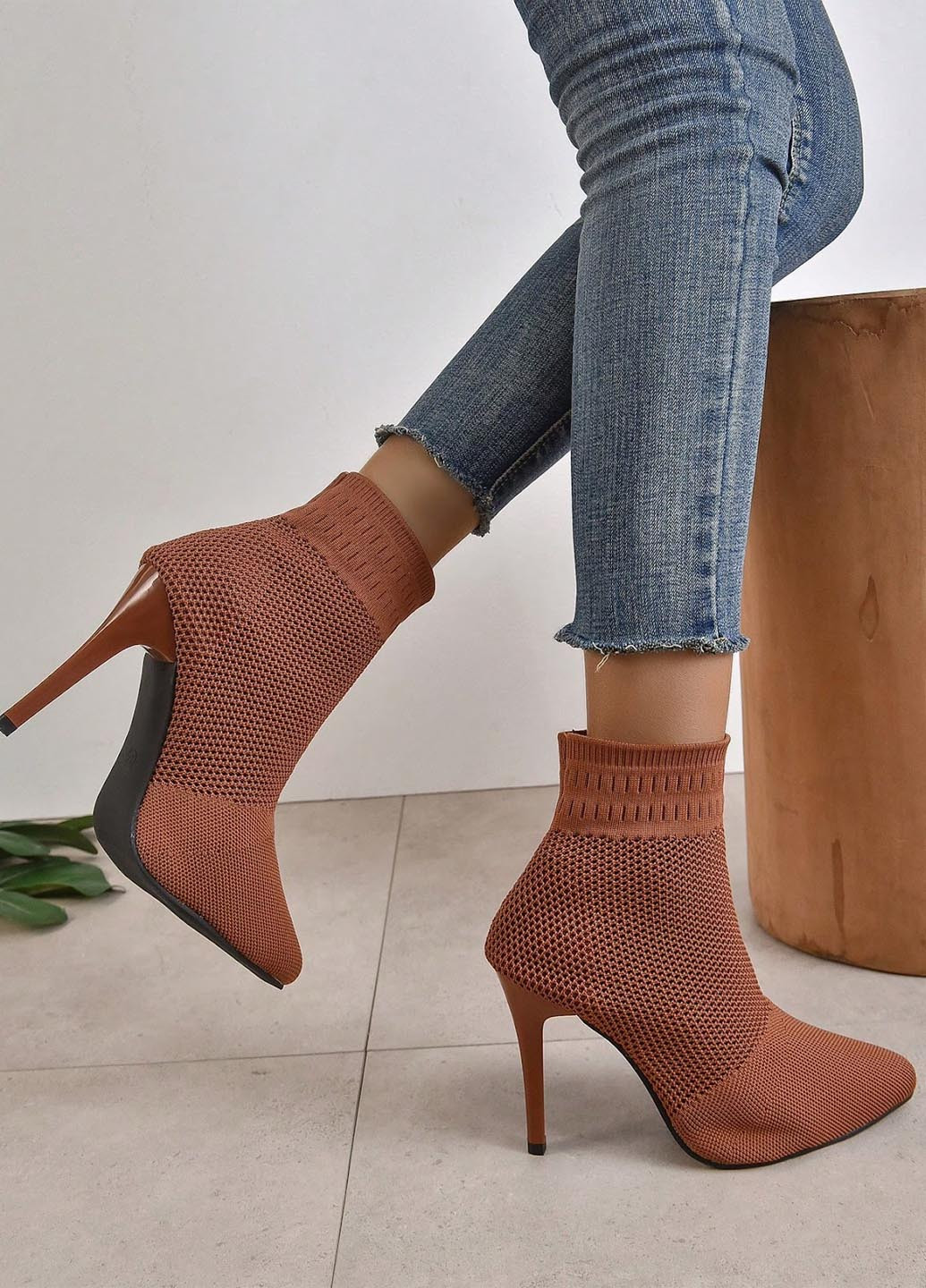 Коричневые демисезонная ботильоны SHEIN