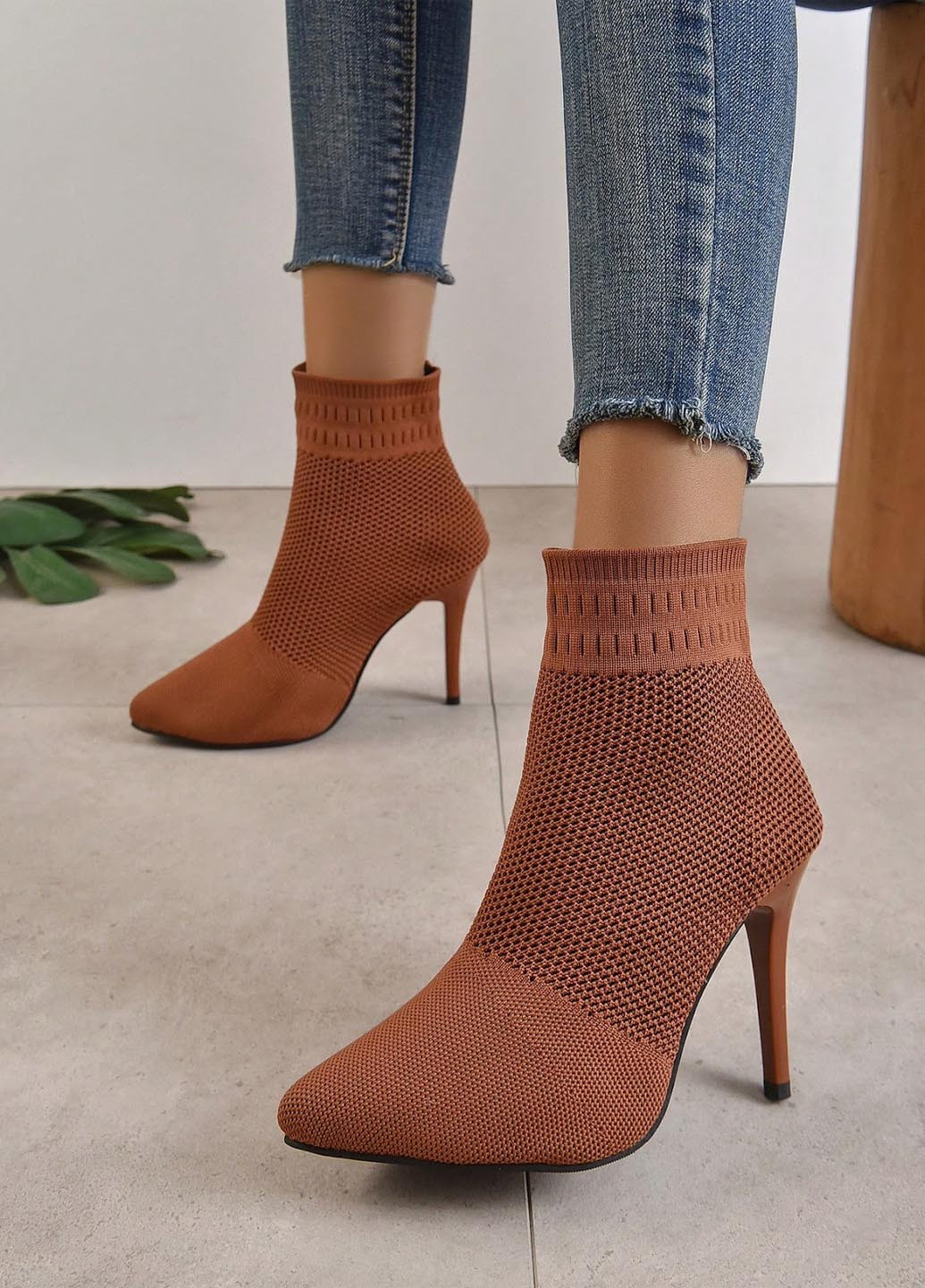 Коричневые демисезонная ботильоны SHEIN