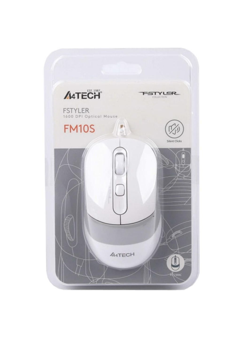Мишка FM10S White A4Tech (253546867)