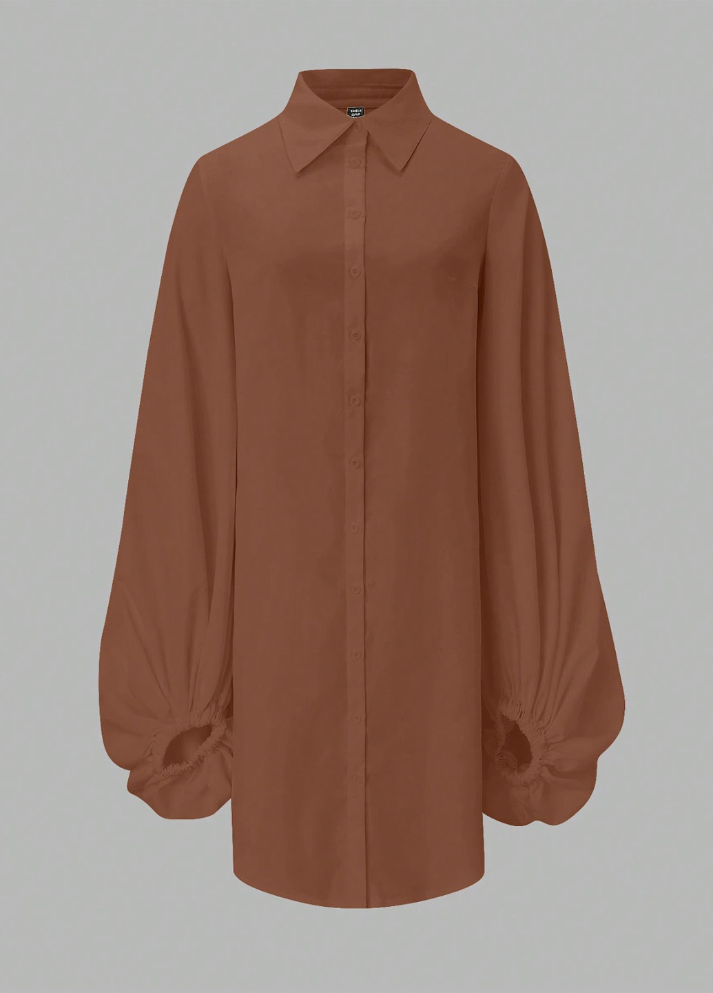 Коричнева кежуал сукня сукня-сорочка SHEIN однотонна