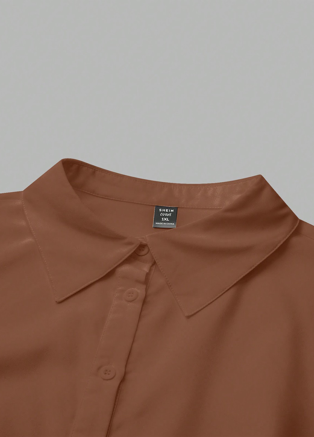 Коричнева кежуал сукня сукня-сорочка SHEIN однотонна