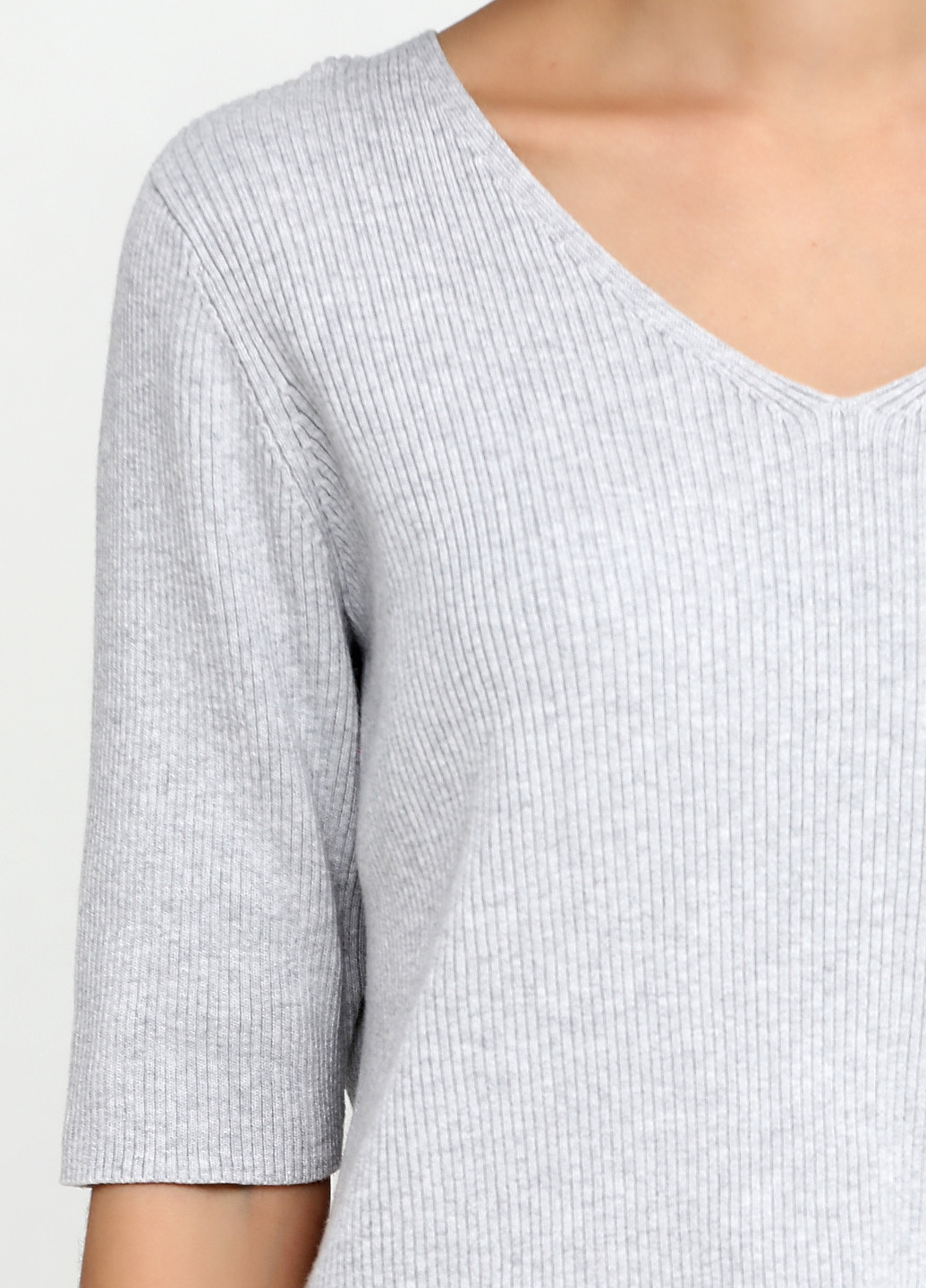 Светло-серый демисезонный пуловер пуловер Lands' End