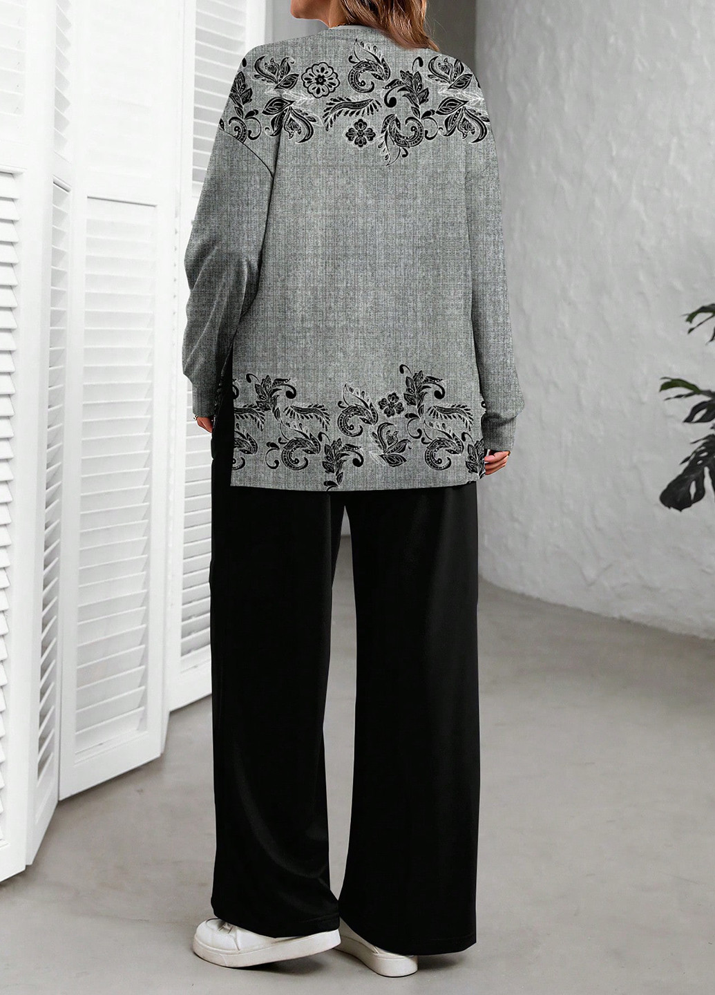 Комбінований демісезонний костюм (блуза, штани) SHEIN