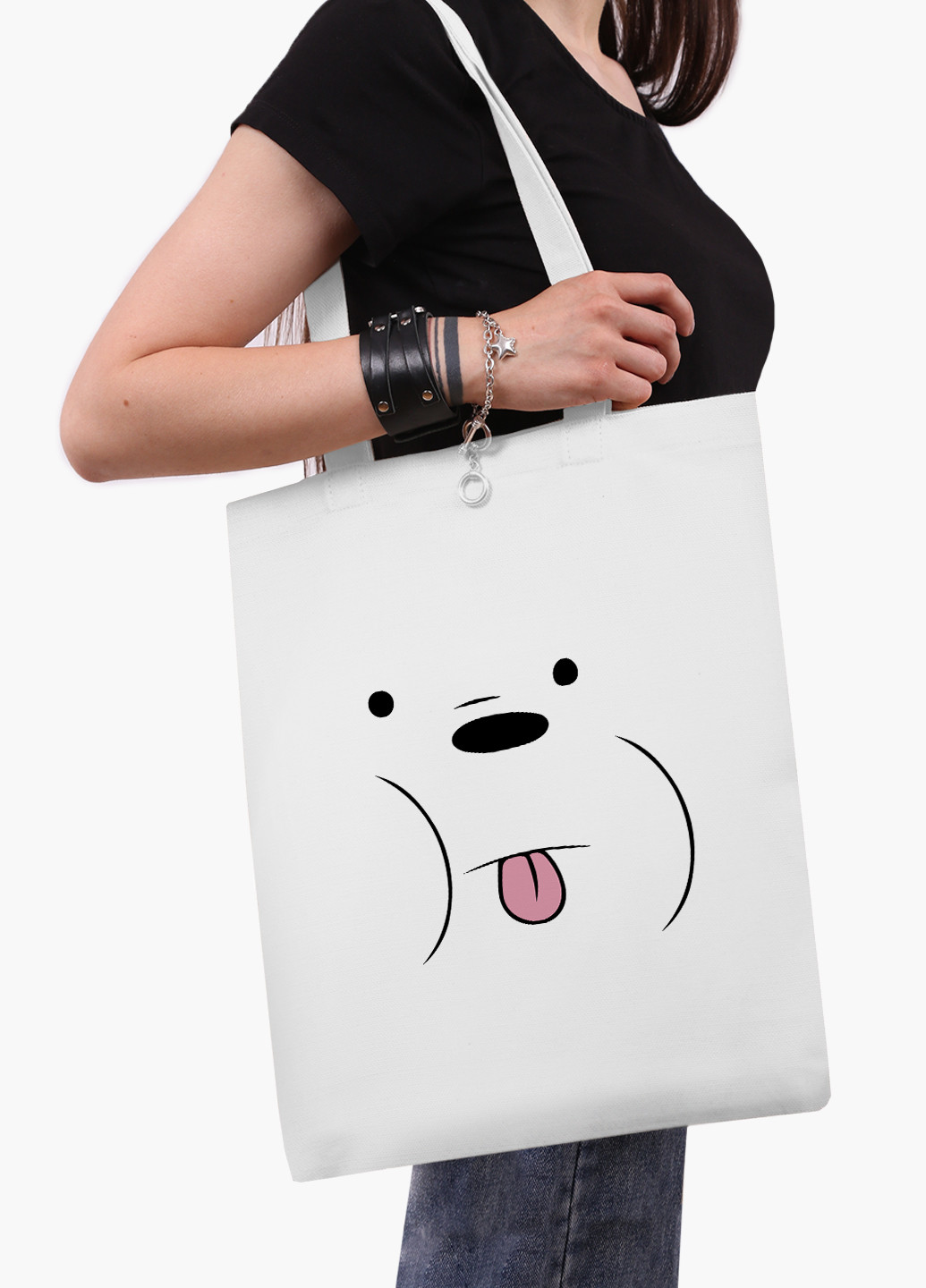 Еко сумка шоппер біла Білий ведмідь Вся правда про ведмедів (We Bare Bears) (9227-2662-WT-2) екосумка шопер 41*35 см MobiPrint (219151229)