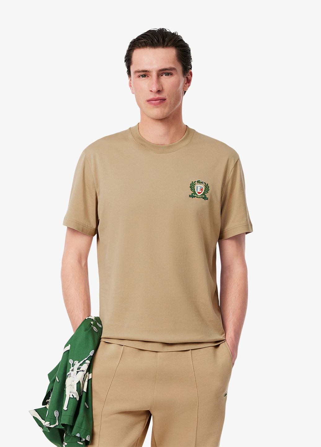 Темно-бежева футболка Lacoste