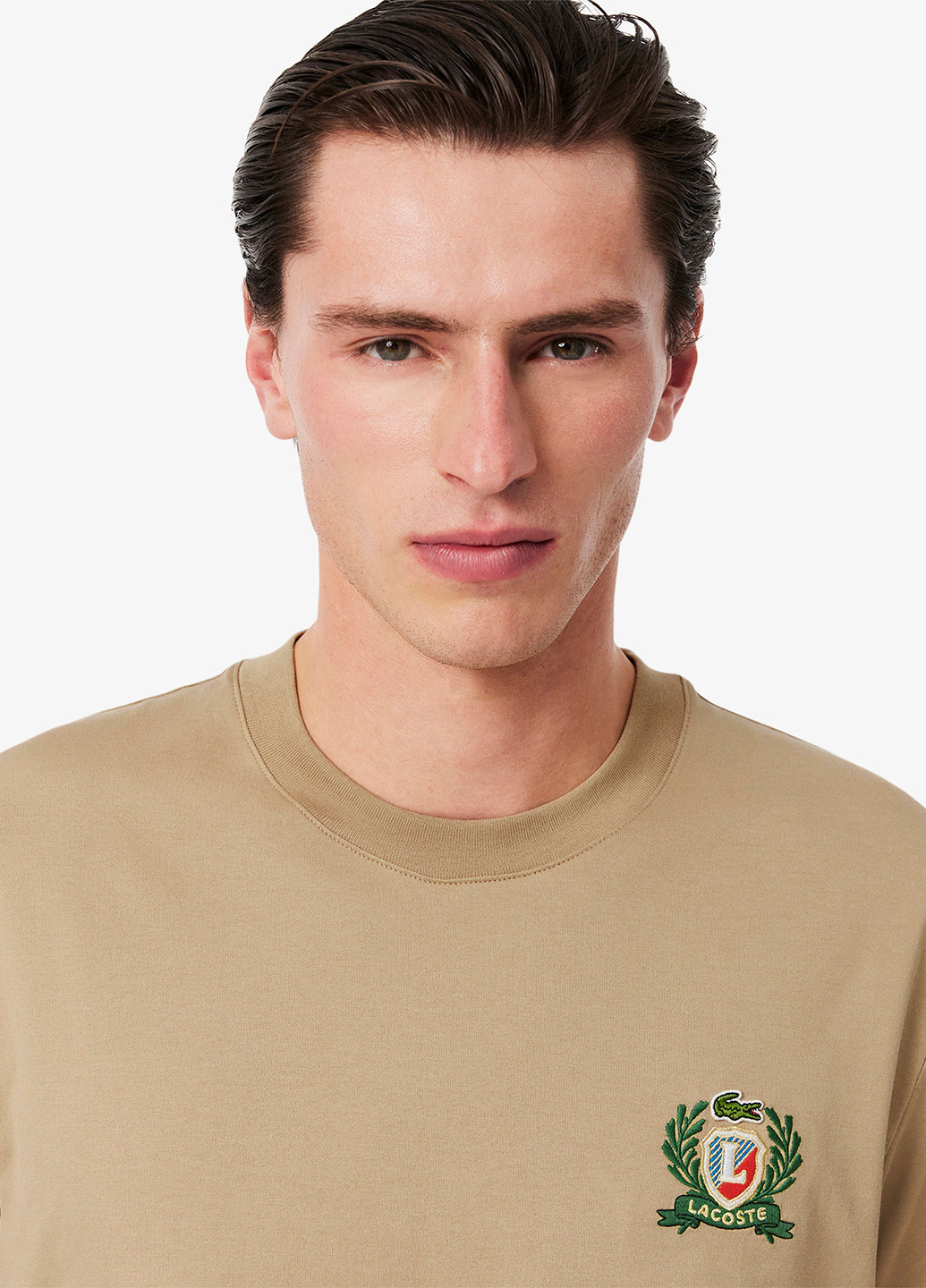 Темно-бежева футболка Lacoste