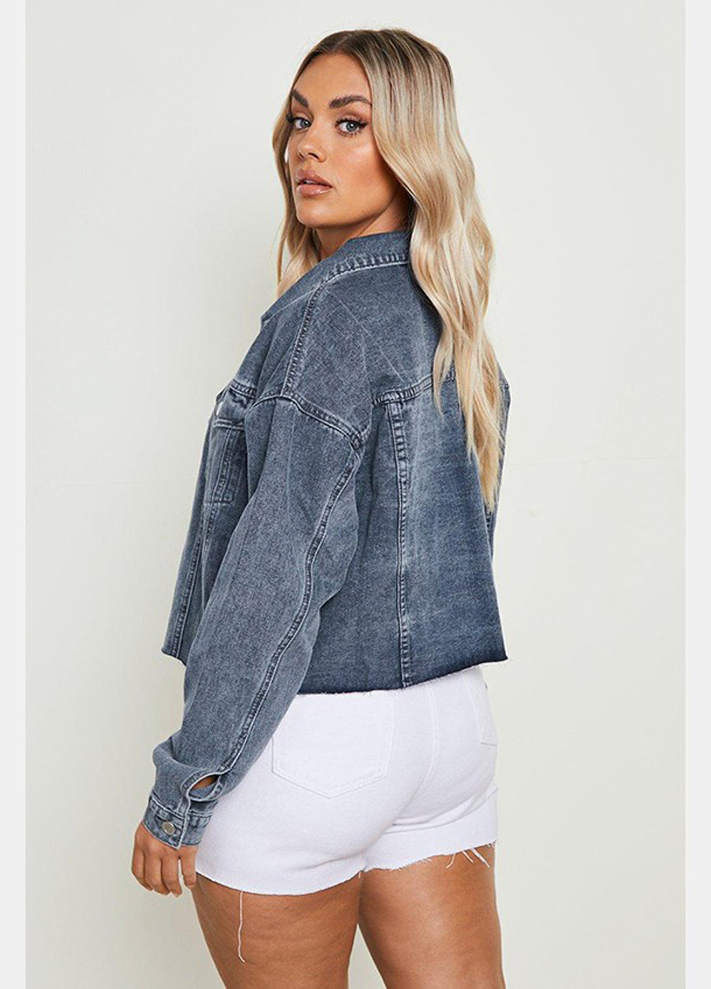 Серо-синяя демисезонная куртка Boohoo