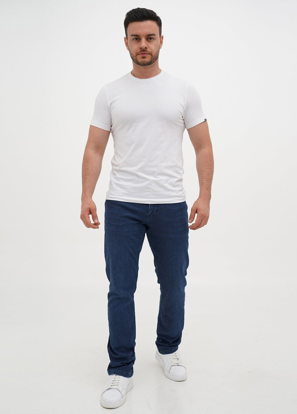 Серо-синие демисезонные прямые джинсы Trend Collection