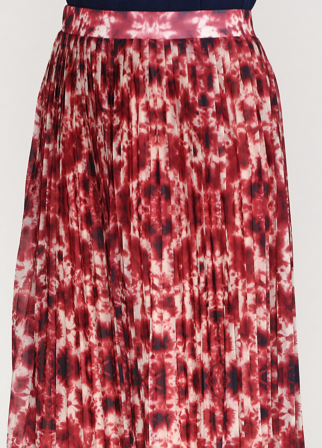 Бордовая кэжуал с абстрактным узором юбка Mango плиссе