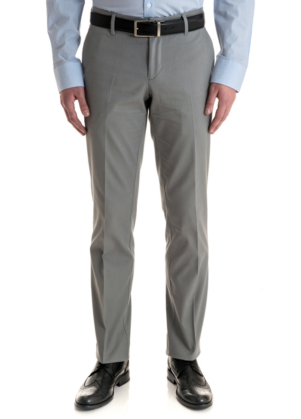 Серые классические демисезонные со средней талией брюки Arber