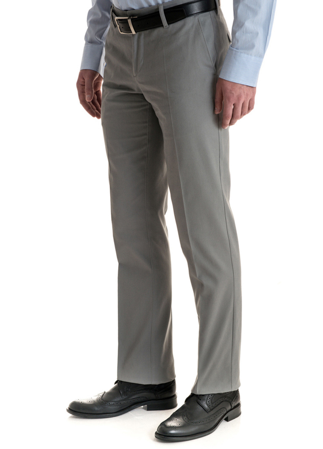 Серые классические демисезонные со средней талией брюки Arber