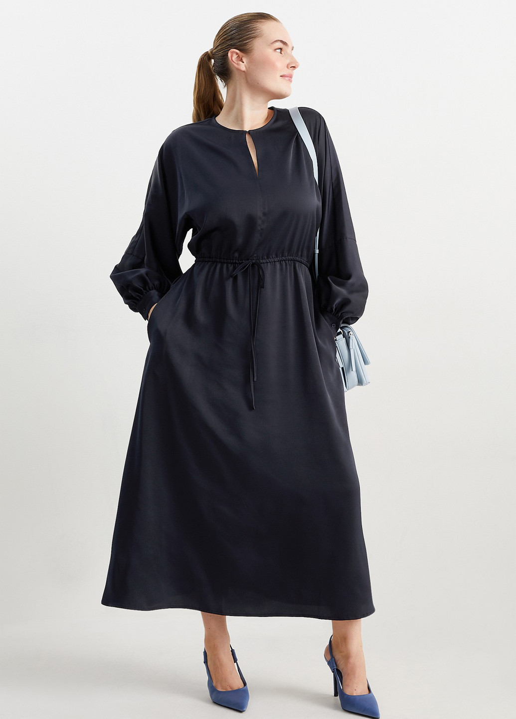 Темно-синя кежуал сукня C&A однотонна