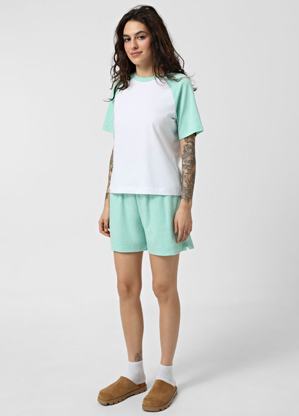 Світло-зелена всесезон піжама (футболка, шорти) футболка + шорти Promin