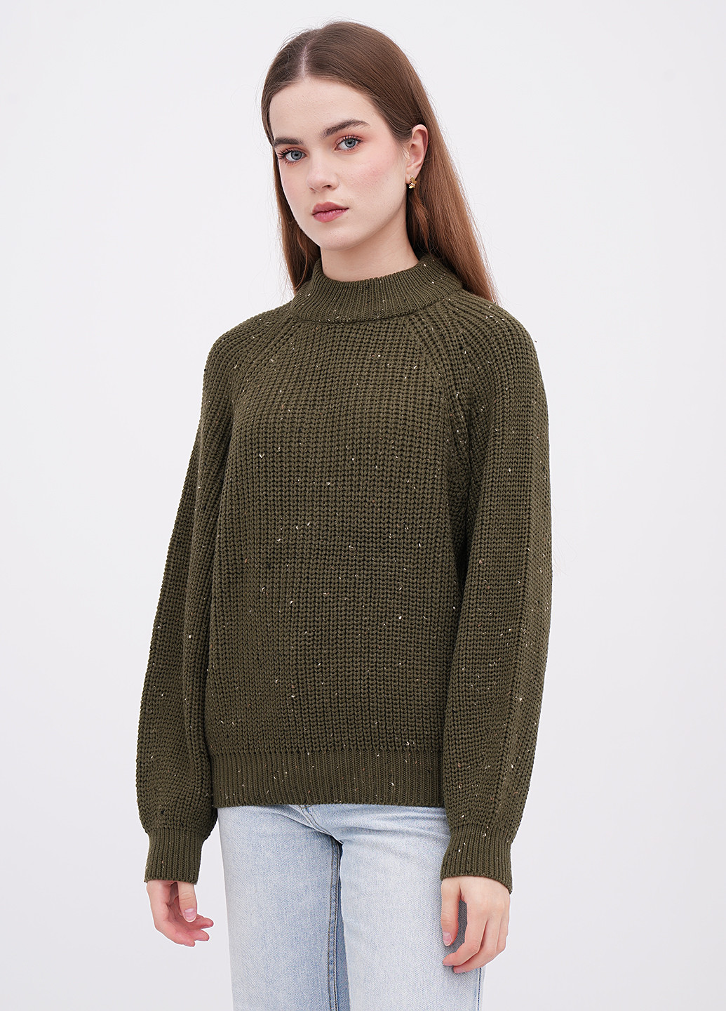 Оливковый (хаки) зимний свитер EQUILIBRI