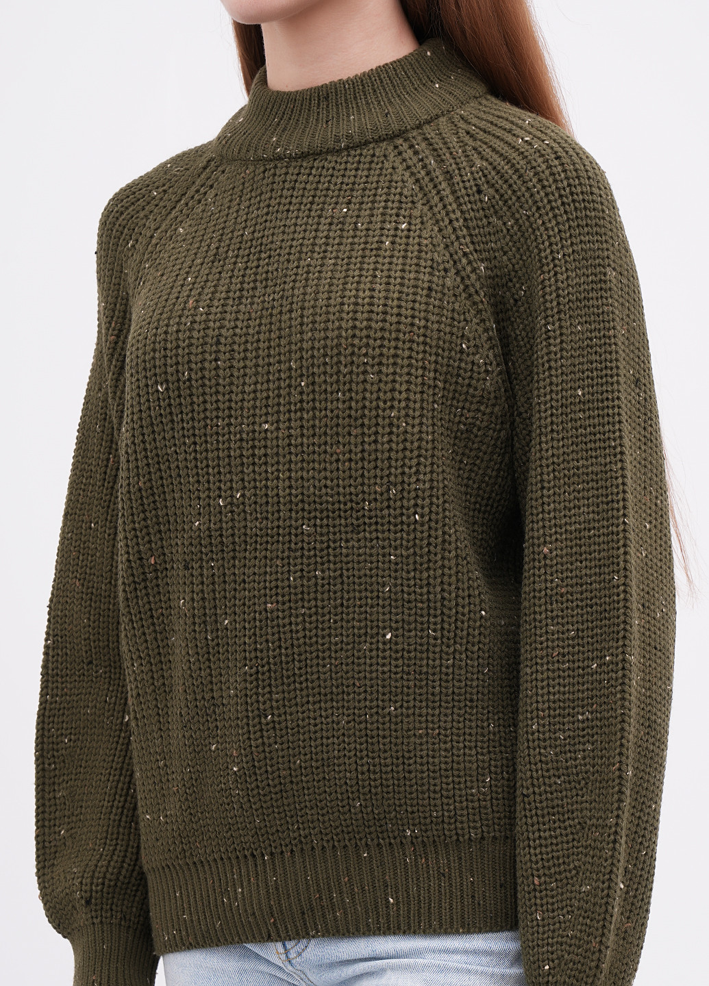 Оливковый (хаки) зимний свитер EQUILIBRI