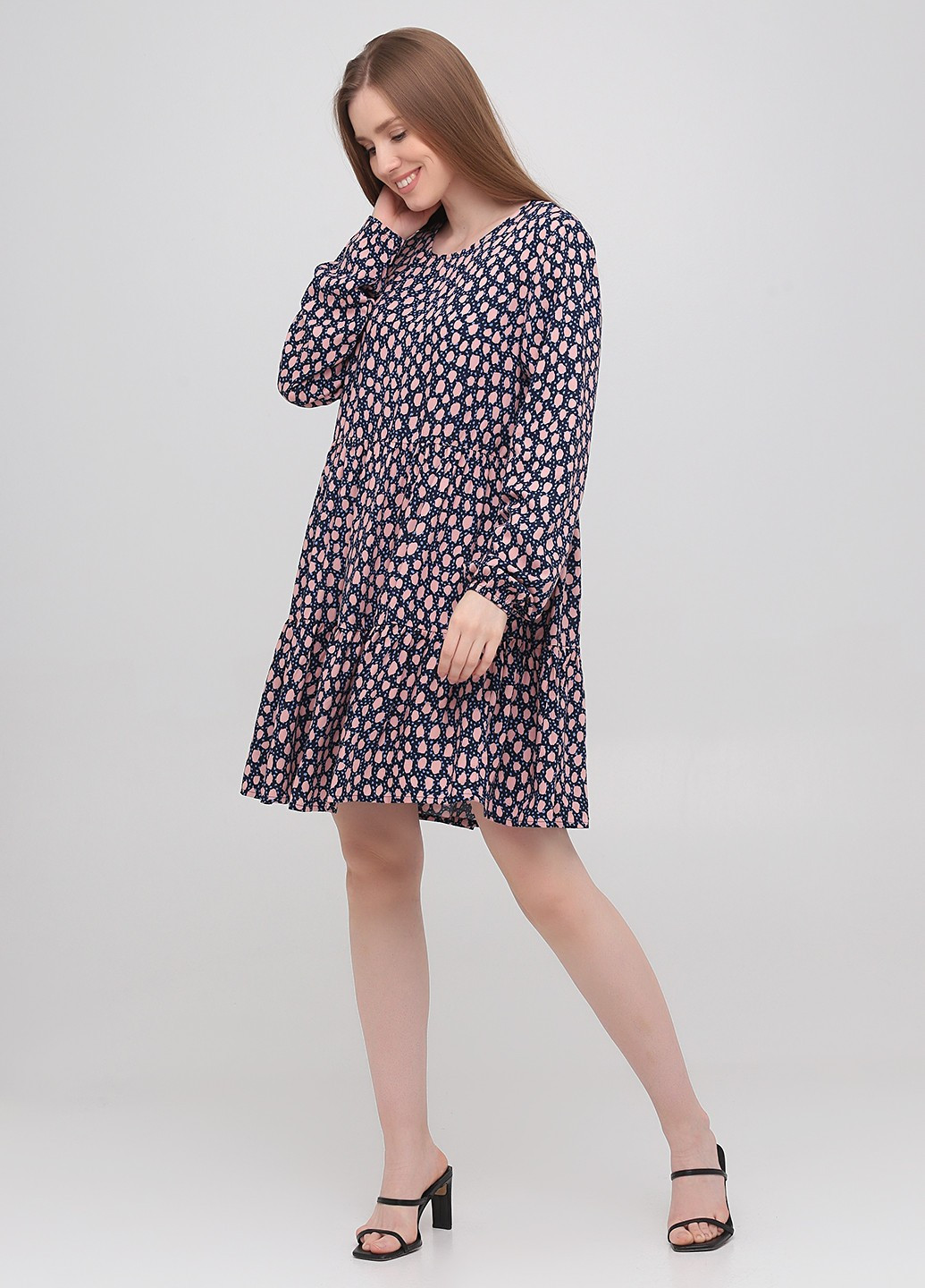 Рожева кежуал сукня а-силует Monki з абстрактним візерунком