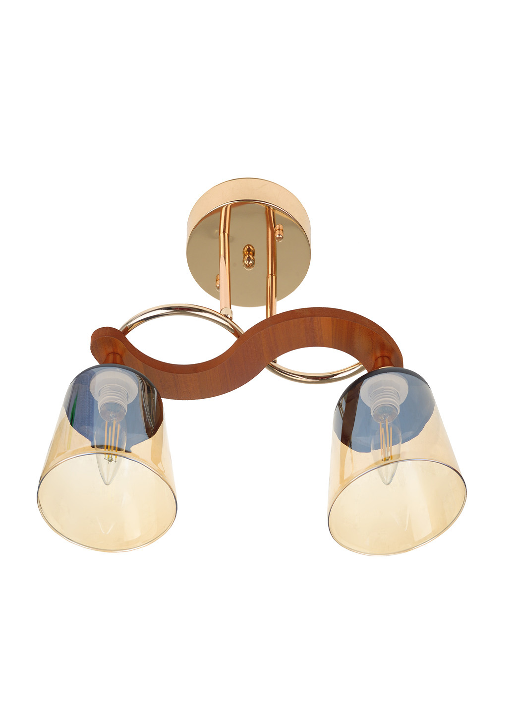 Люстра на 2 плафона золотистая LK-704S/2 E27 FG Brille (220133440)