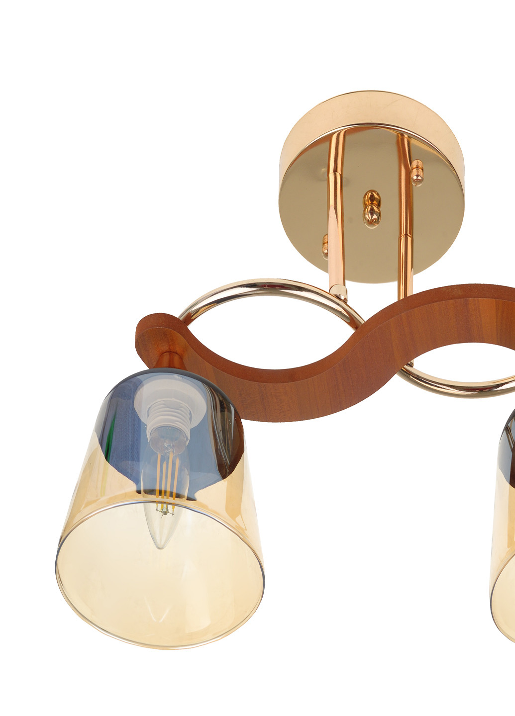 Люстра на 2 плафона золотистая LK-704S/2 E27 FG Brille (220133440)