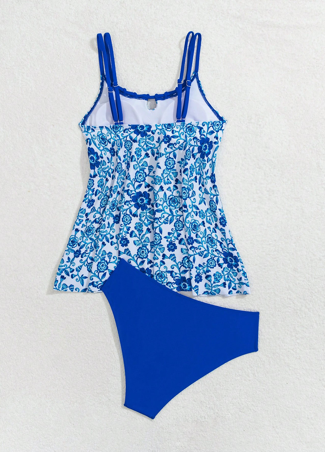Синій літній купальник (ліф, трусики) танкіні, роздільний SHEIN