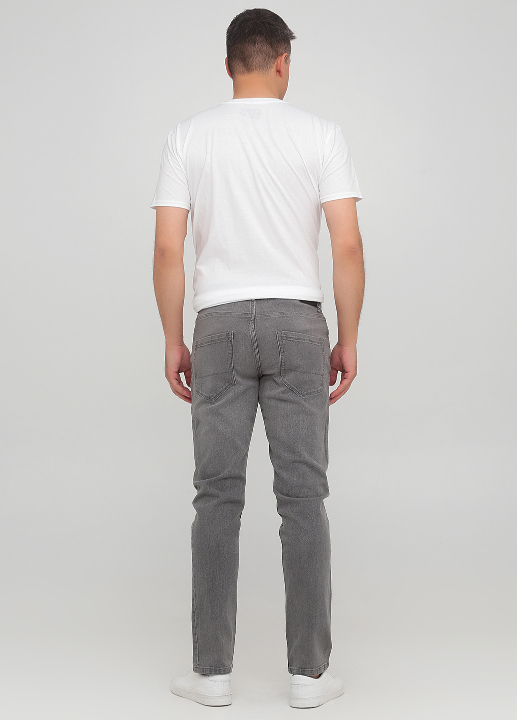 Серые демисезонные прямые джинсы Premium