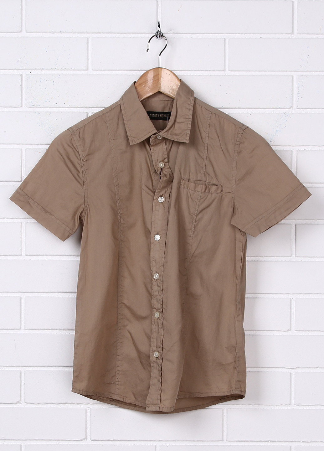 Темно-бежевая кэжуал рубашка Antony Morato с коротким рукавом