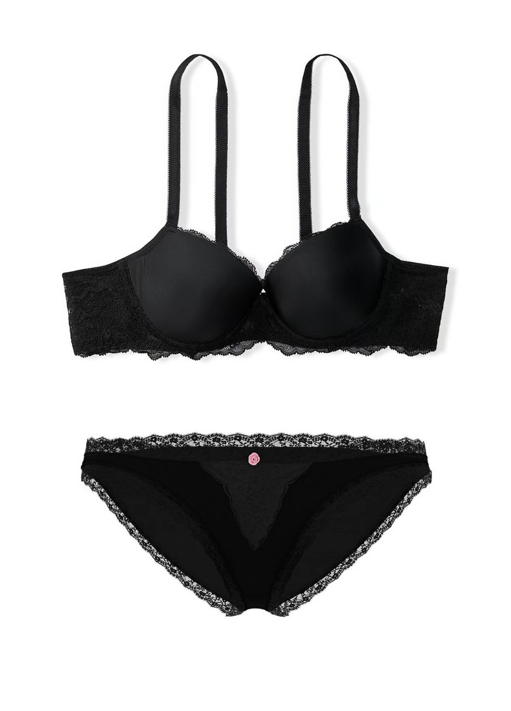 Чорний демісезонний комплект (бюстгальтер, трусики) Victoria's Secret