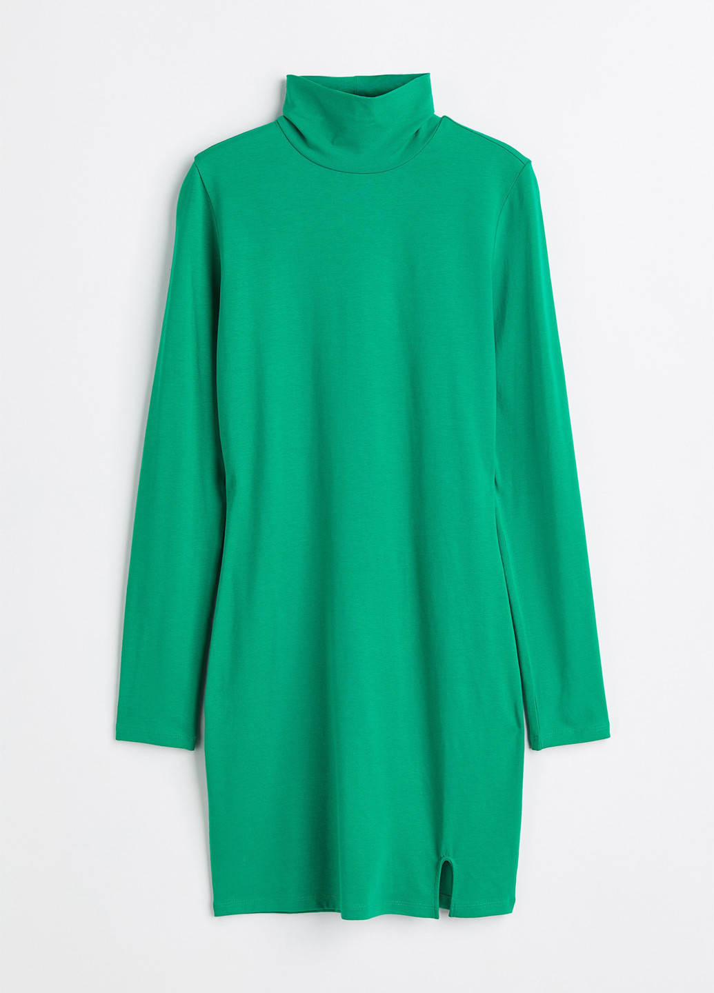 Зелена кежуал сукня силуетна, сукня-водолазка H&M однотонна