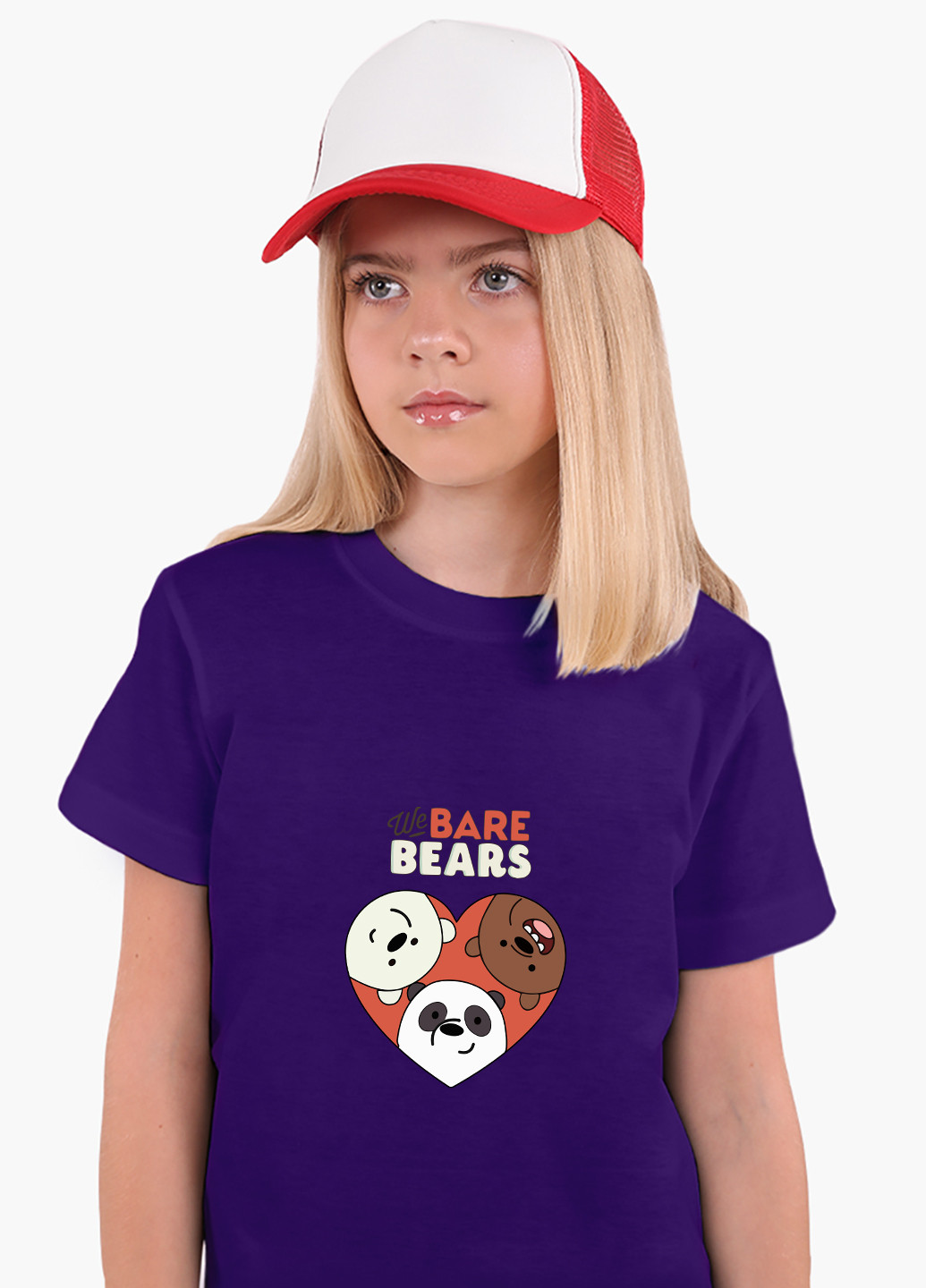 Фиолетовая демисезонная футболка детская вся правда о медведях (we bare bears)(9224-2669) MobiPrint