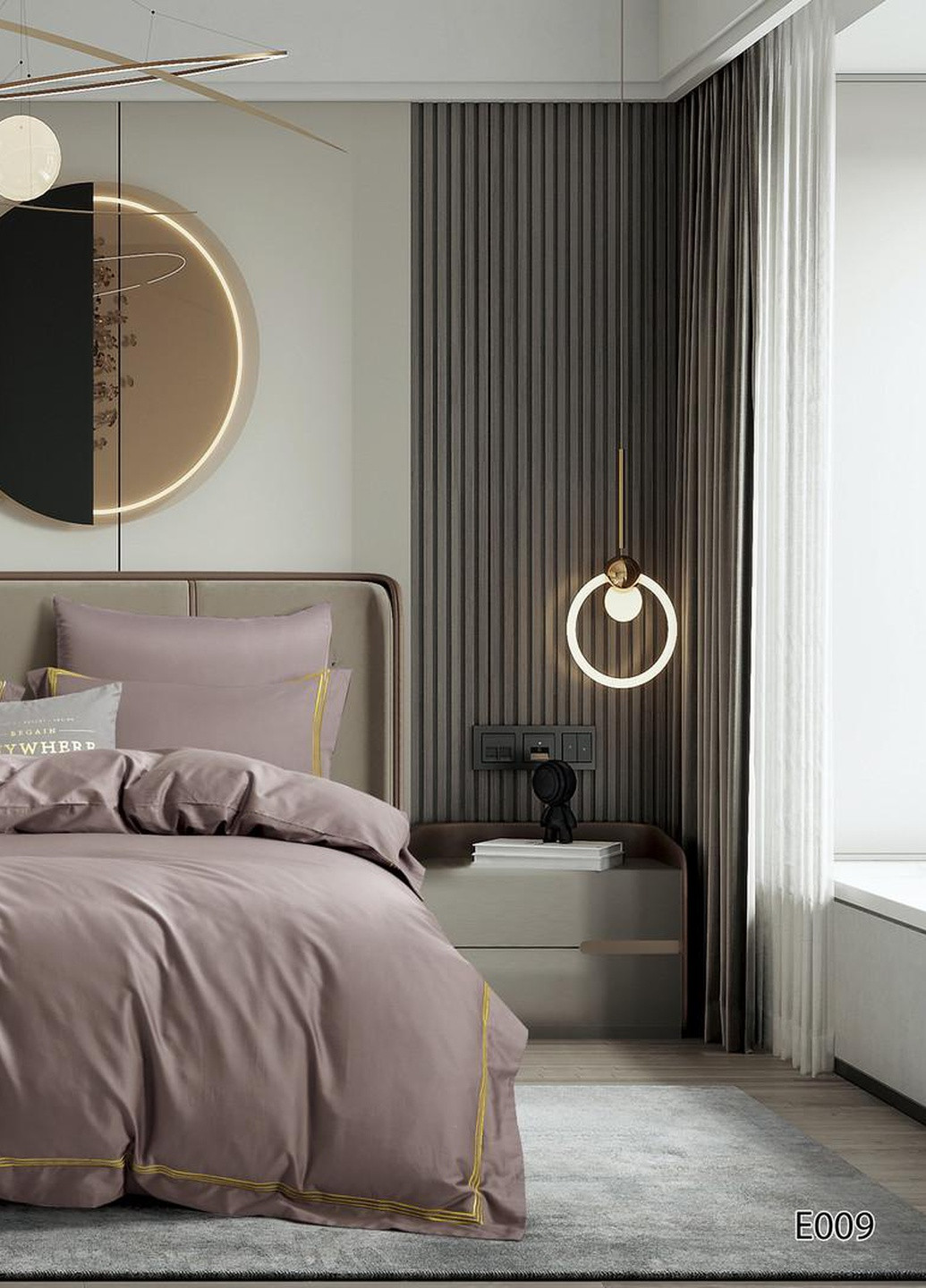 Постільна білизна євро сатин 200х220 см (E009) Vie Nouvelle Embroidery (253742668)