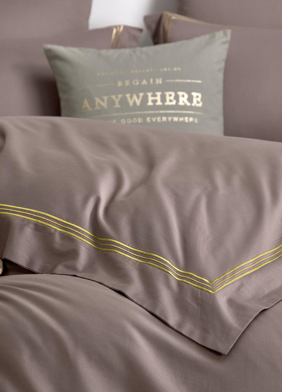 Постільна білизна євро сатин 200х220 см (E009) Vie Nouvelle Embroidery (253742668)