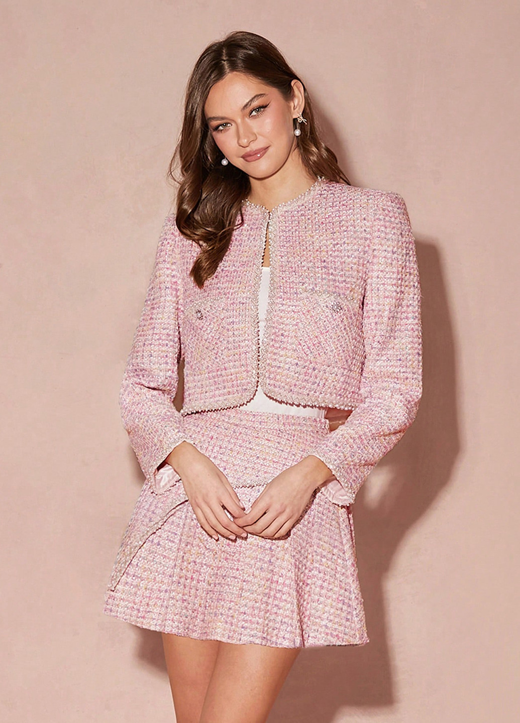 Розово-лиловый женский жакет SHEIN однотонный - демисезонный