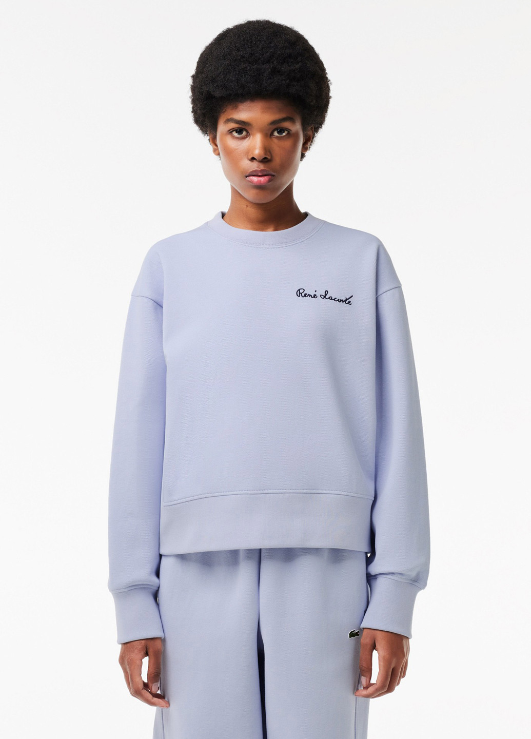 Блакитний світшот Lacoste логотип вишивка (294773997)