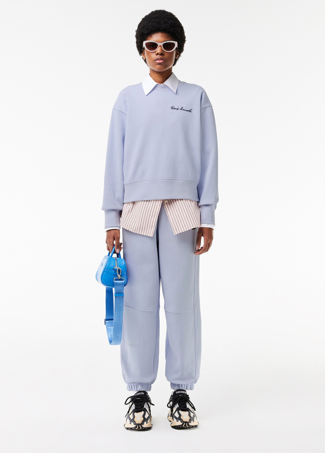 Блакитний світшот Lacoste логотип вишивка (294773997)