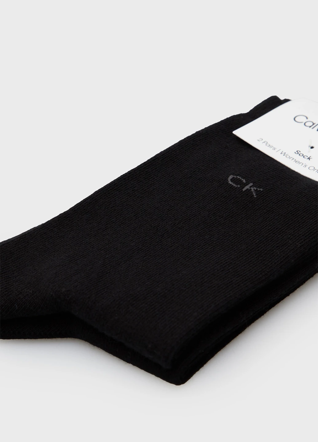 Чёрные носки (2 пары) Calvin Klein однотонные (366424723)