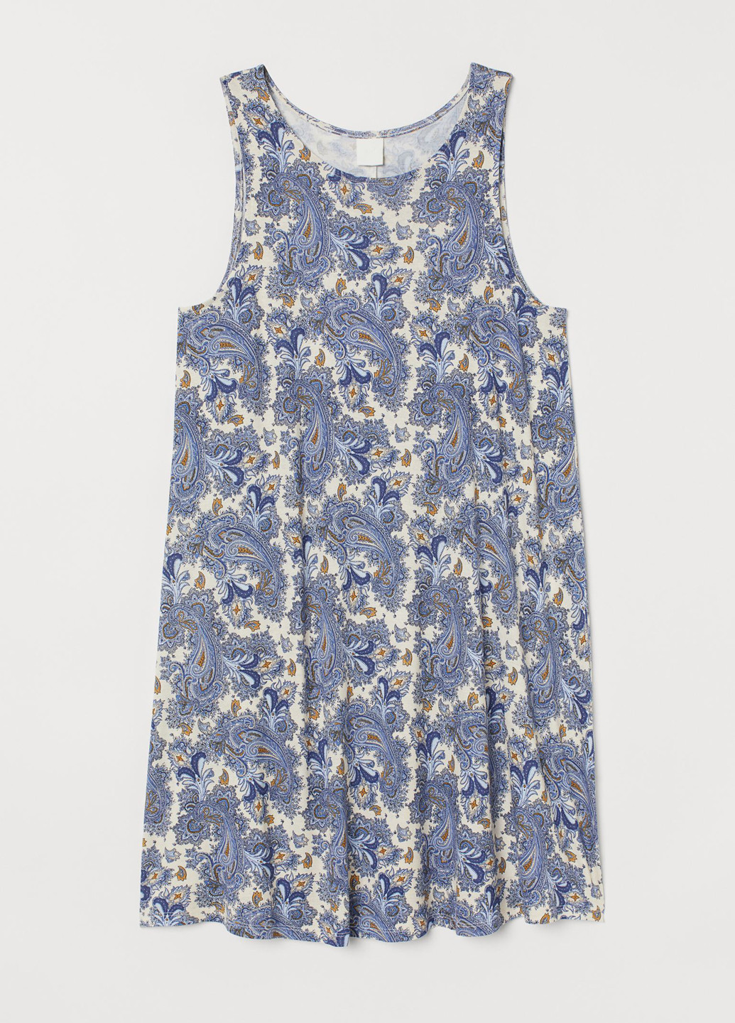 Молочное кэжуал платье платье-майка H&M с орнаментом