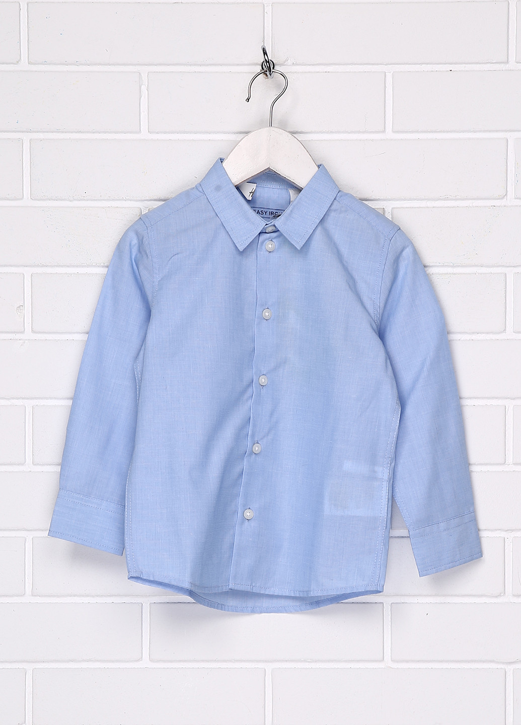 Голубой классическая рубашка однотонная H&M с длинным рукавом