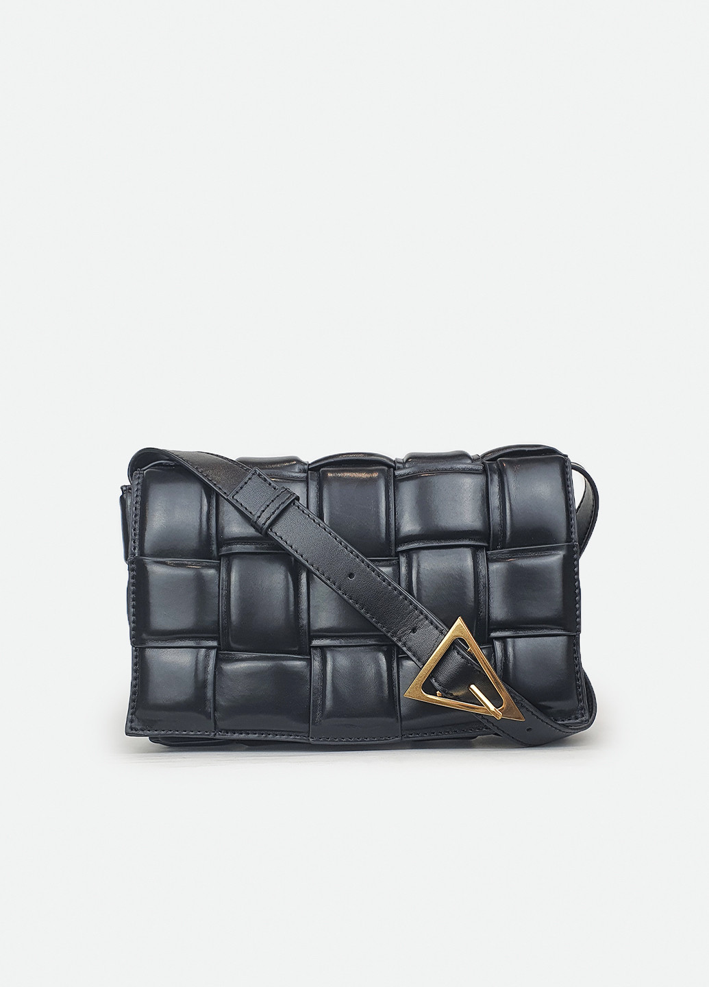Чорна сумка квадратами шкіряна середня Fashion (229461523)