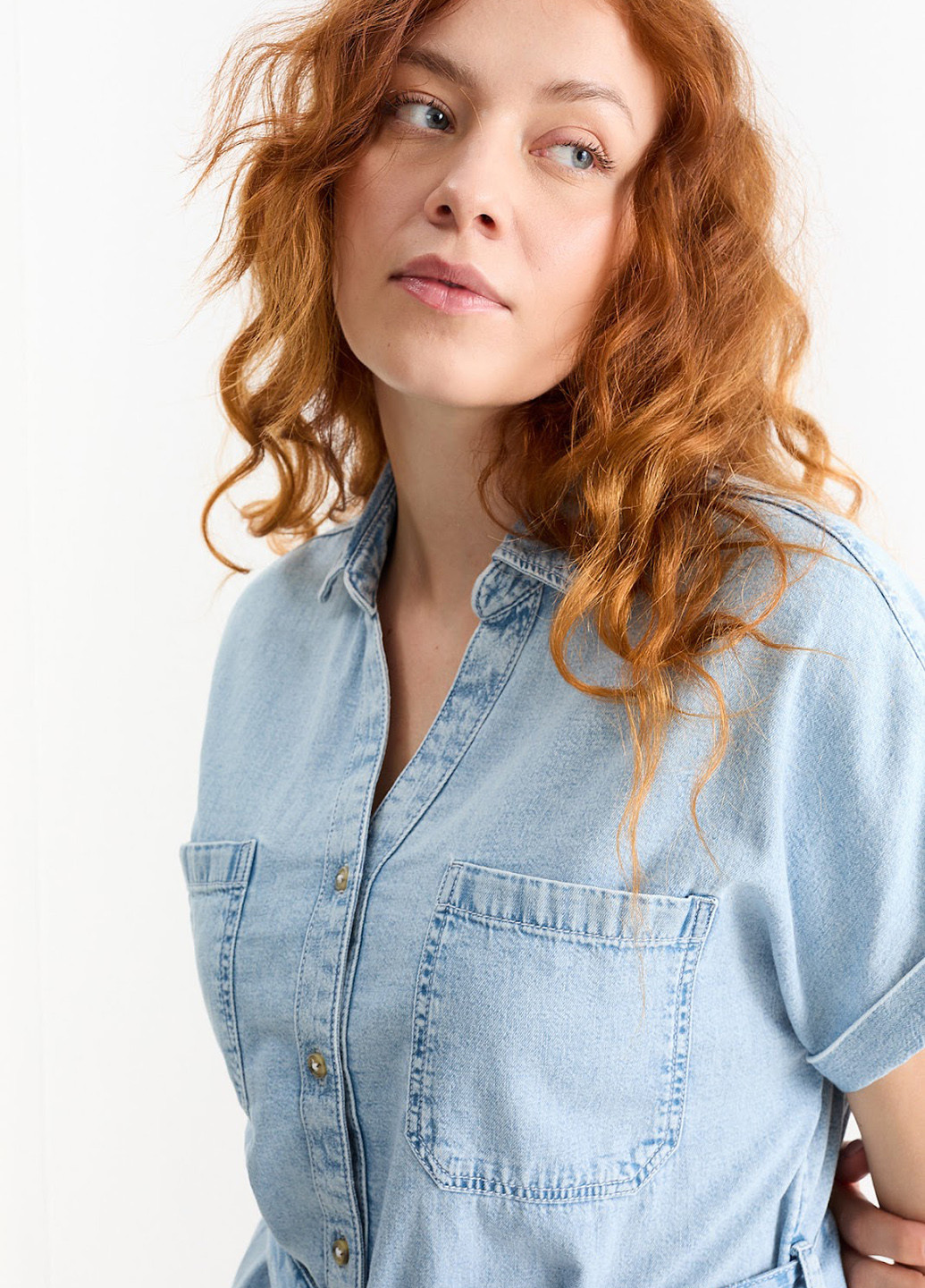 Голубое джинсовое платье рубашка C&A варенка