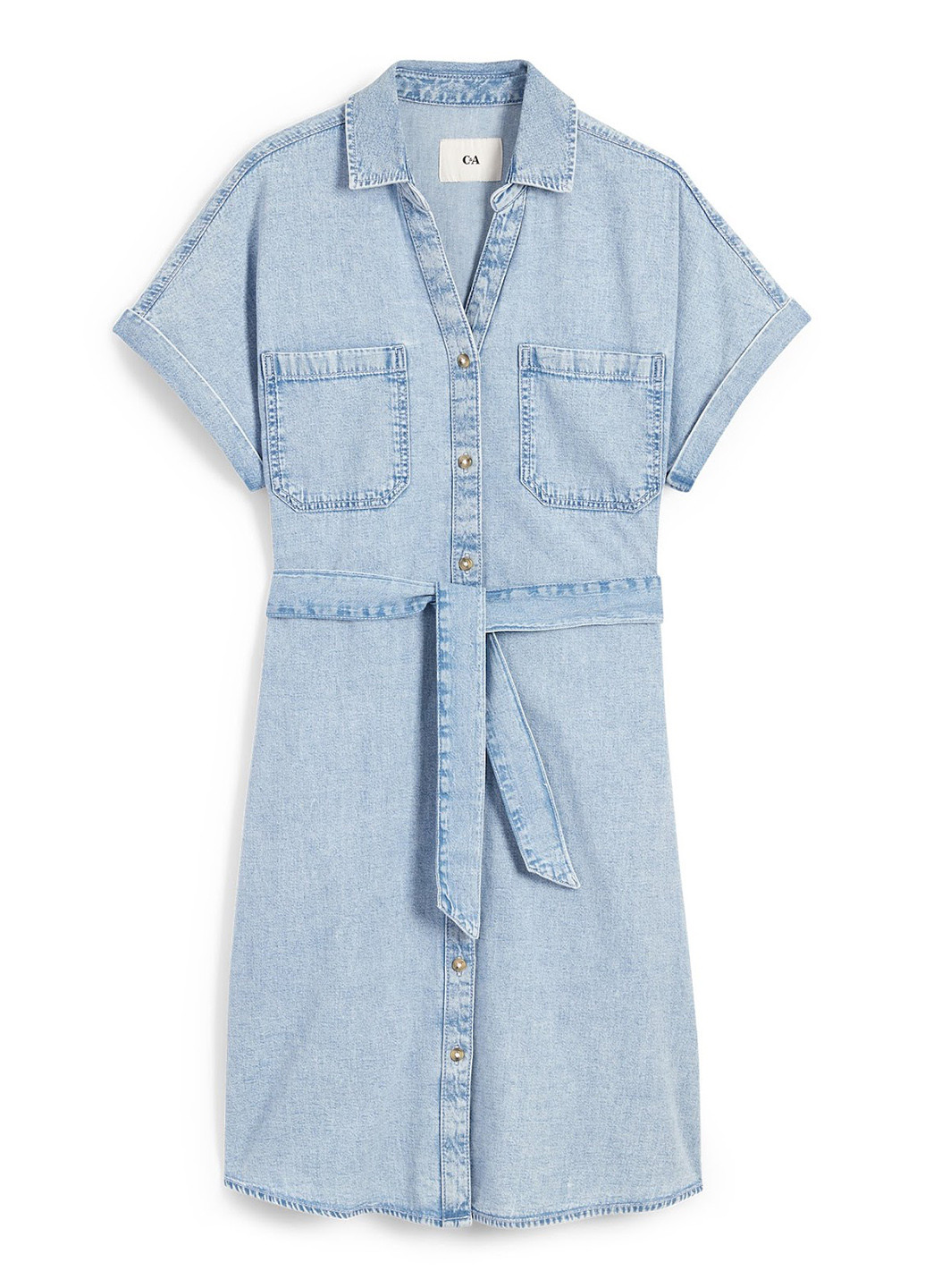 Голубое джинсовое платье рубашка C&A варенка