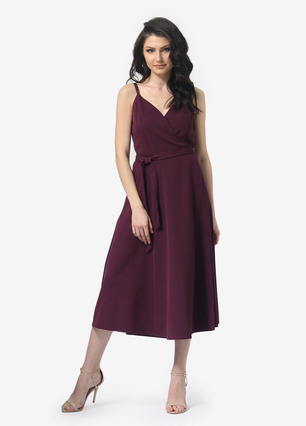 Фіолетова кежуал сукня, сукня на запах, кльош Anette однотонна