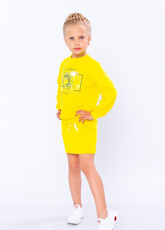 Желтый комплект для девочки (джемпер+юбка) Носи своє 6268