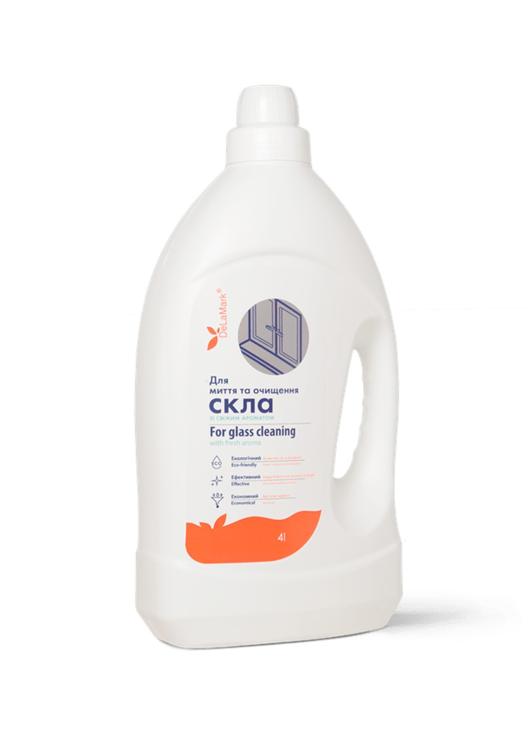 Засіб для миття скла зі свіжим ароматом 4 л DeLaMark (252845266)