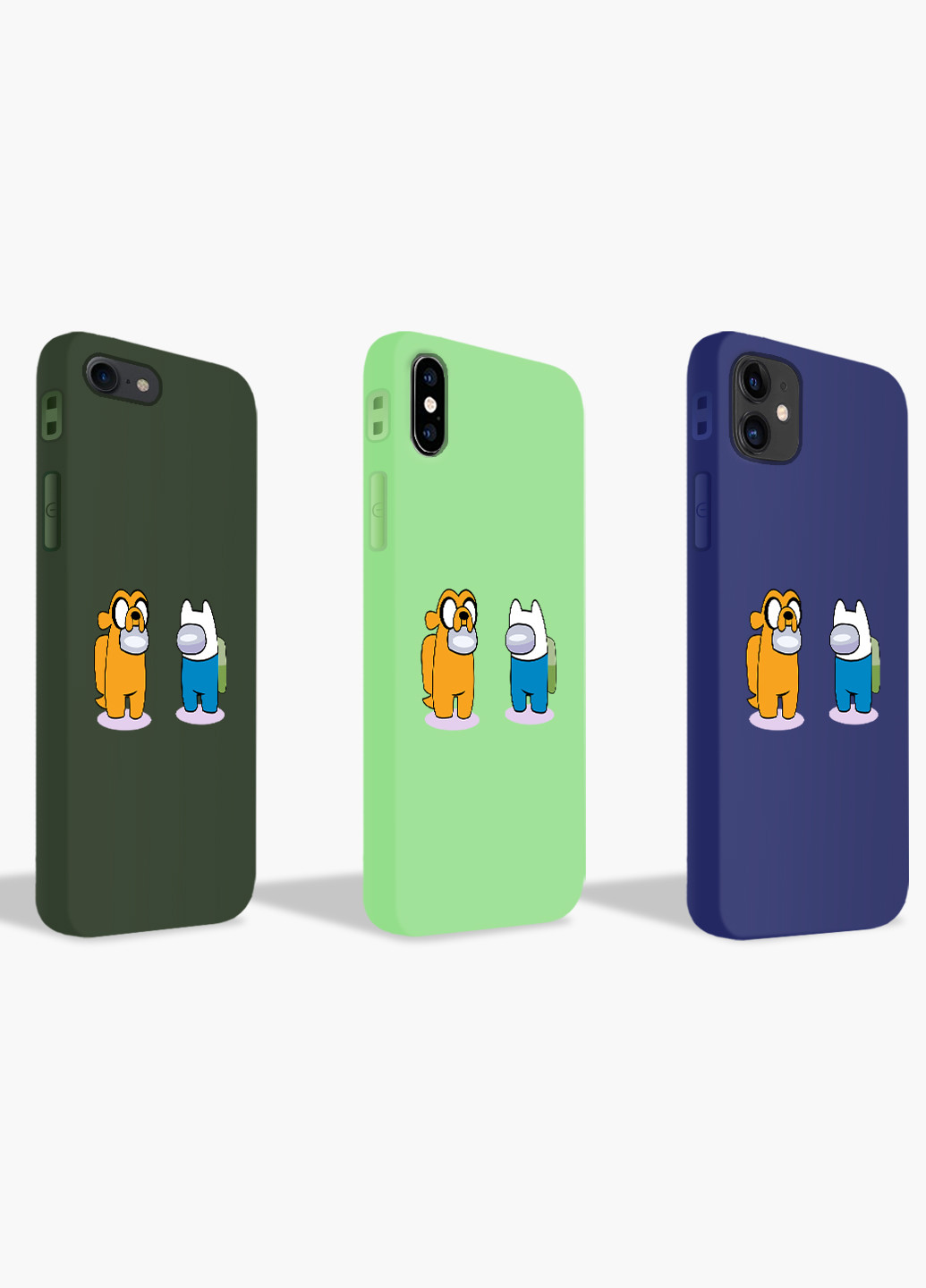 Чехол силиконовый Apple Iphone 8 Амонг Ас Время приключений Фин и Джейк (Among Us Adventure Time Finn & Jake) (6151-2414) MobiPrint (219565861)