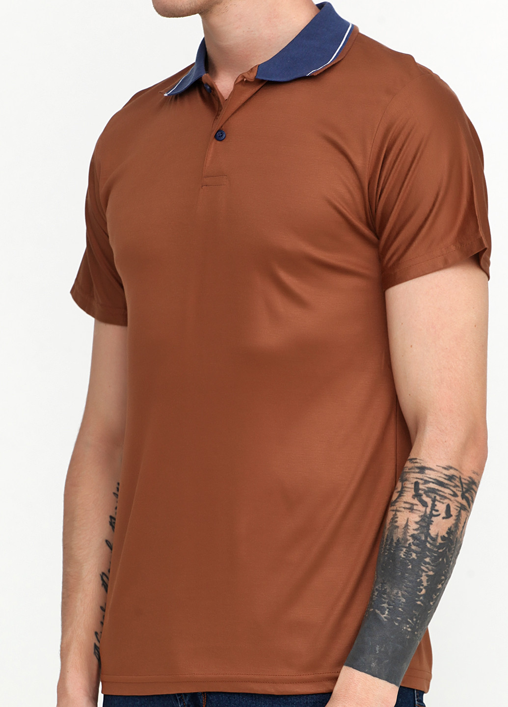 Коричневая футболка-поло для мужчин Clartex однотонная