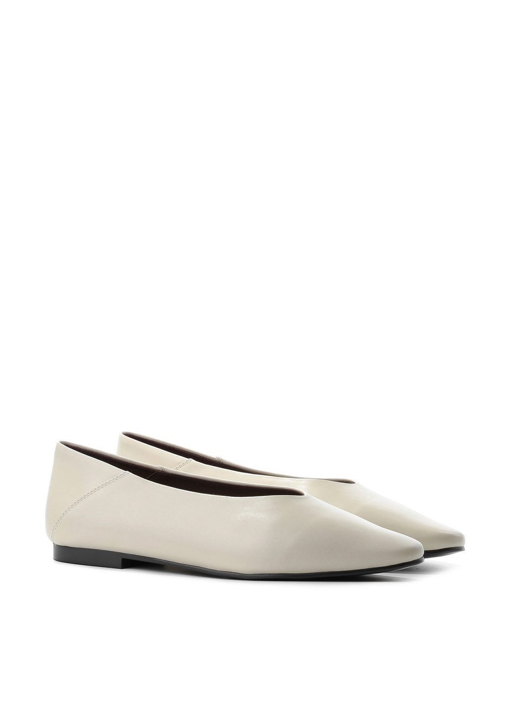 Жіночі балетки Le'BERDES | молочні однотонні без декору натуральна шкіра (322087992)