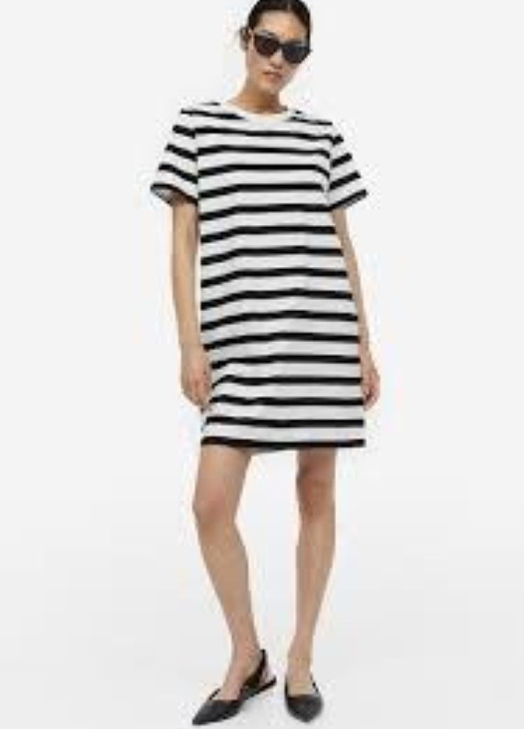 Чорно-білий кежуал сукня сукня-футболка H&M в смужку